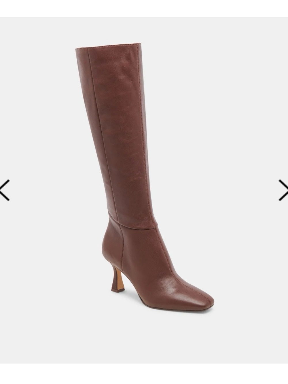 Dolce Vita Tall Brown Leather Heeled Knee Boots - Wide Calf